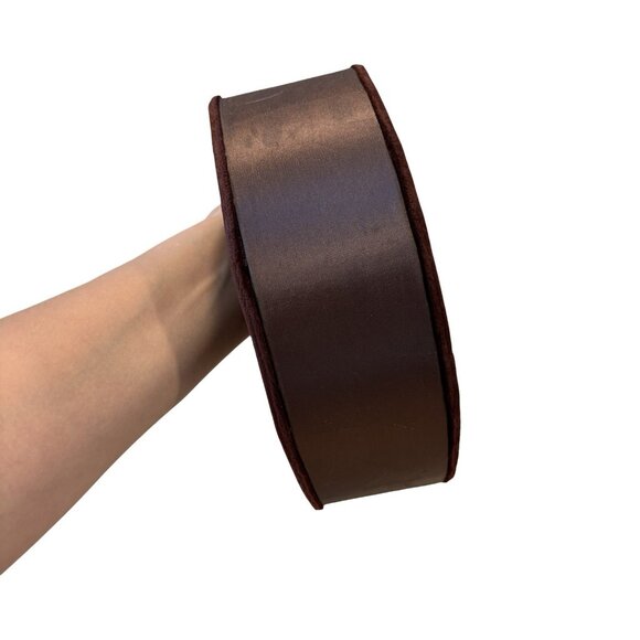 Vintage Burgundy Velvet Serpentine Scalloped Edge Bag 1980s - Picture 3 of 13